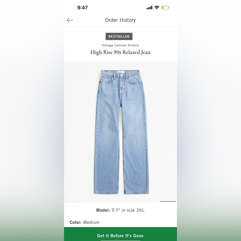 Relaxed medium wash Abercrombie jeans